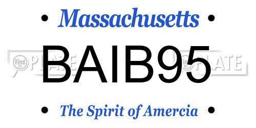 BAIB95 Massachusetts License Plate
