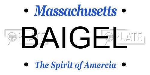 BAIGEL Massachusetts License Plate
