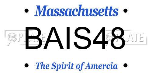BAIS48 Massachusetts License Plate