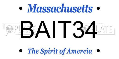 BAIT34 Massachusetts License Plate