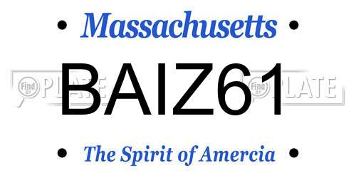 BAIZ61 Massachusetts License Plate
