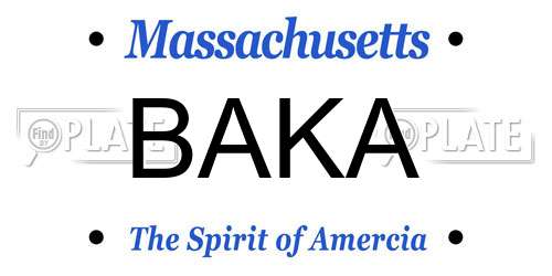 BAKA Massachusetts License Plate