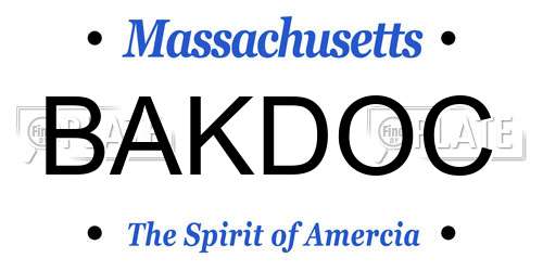 BAKDOC Massachusetts License Plate