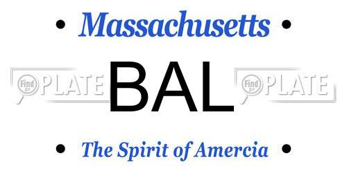 BAL Massachusetts License Plate
