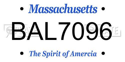 BAL7096 Massachusetts License Plate