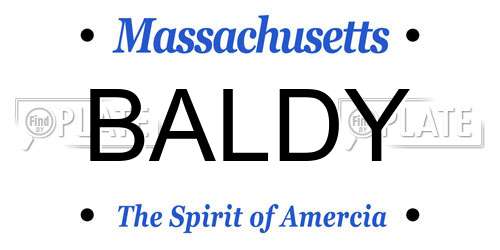 BALDY Massachusetts License Plate