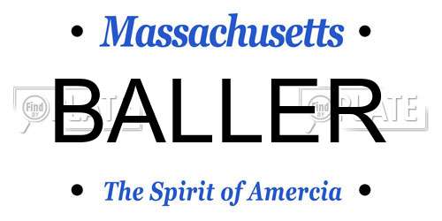 BALLER Massachusetts License Plate