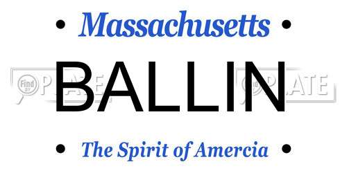 BALLIN Massachusetts License Plate