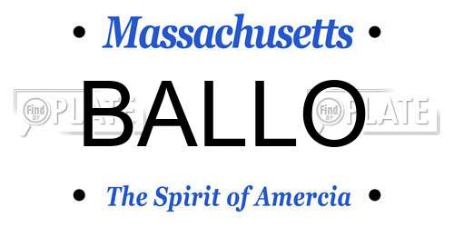 BALLO Massachusetts License Plate