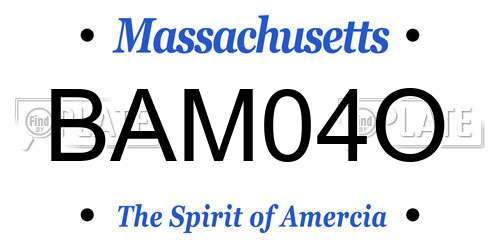 BAM04O Massachusetts License Plate