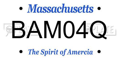 BAM04Q Massachusetts License Plate