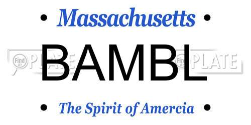 BAMBL Massachusetts License Plate
