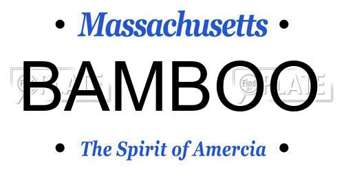BAMBOO Massachusetts License Plate