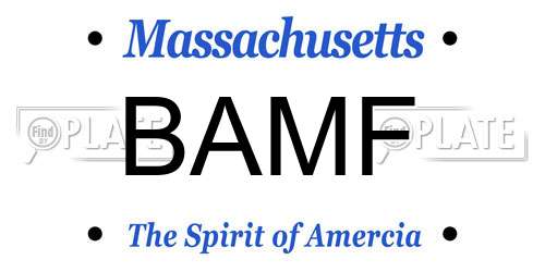 BAMF Massachusetts License Plate