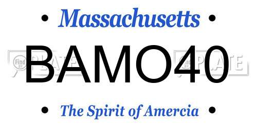 BAMO40 Massachusetts License Plate