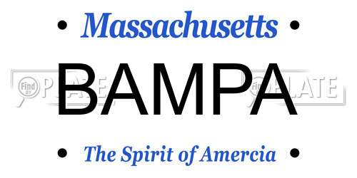BAMPA Massachusetts License Plate