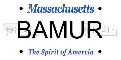BAMUR Massachusetts License Plate
