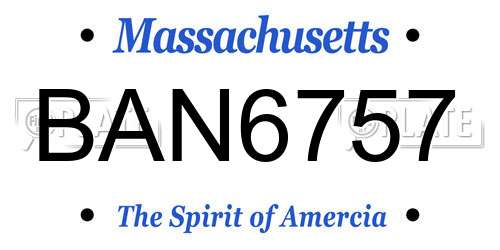 BAN6757 Massachusetts License Plate