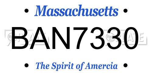 BAN7330 Massachusetts License Plate