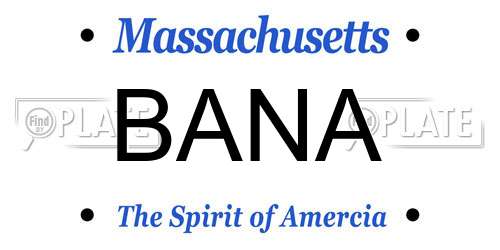 BANA Massachusetts License Plate