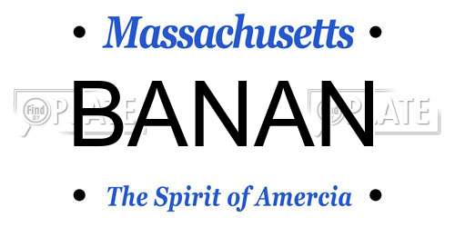 BANAN Massachusetts License Plate