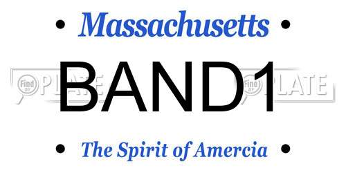 BAND1 Massachusetts License Plate