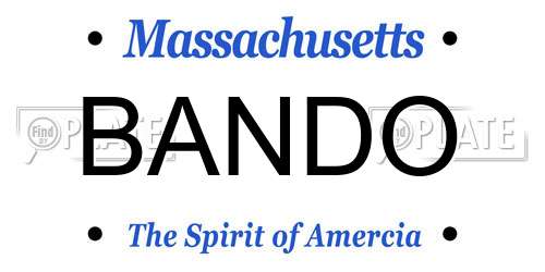 BANDO Massachusetts License Plate