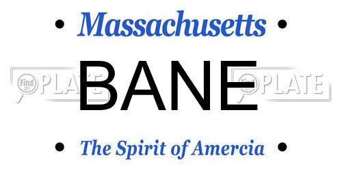 BANE Massachusetts License Plate