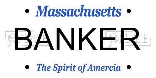 BANKER Massachusetts License Plate