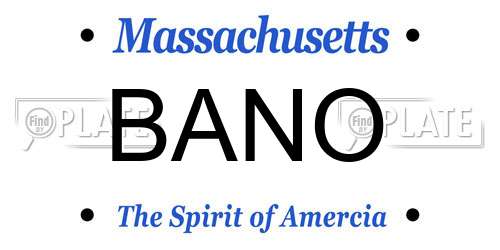 BANO Massachusetts License Plate