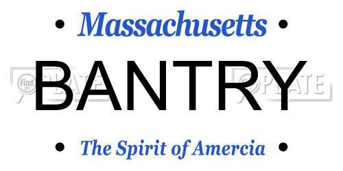 BANTRY Massachusetts License Plate