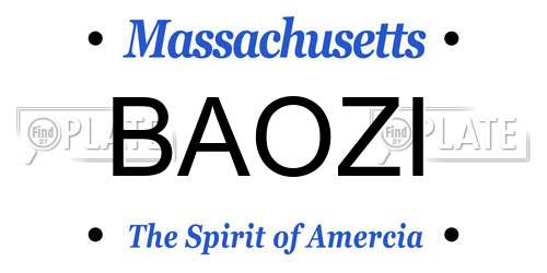 BAOZI Massachusetts License Plate