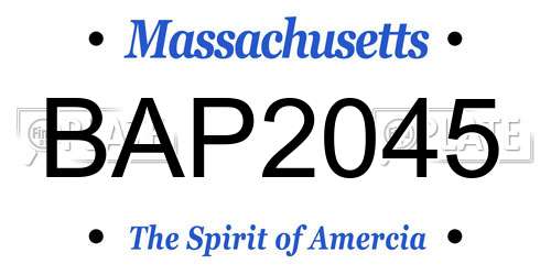 BAP2045 Massachusetts License Plate
