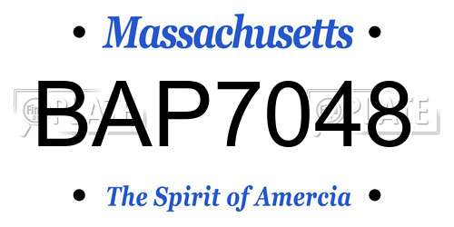 BAP7048 Massachusetts License Plate