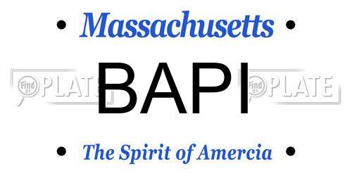 BAPI Massachusetts License Plate