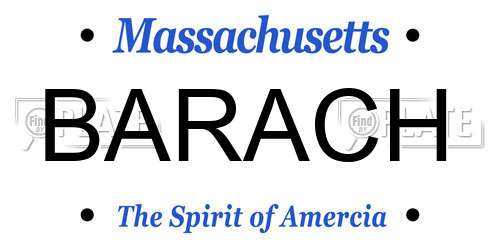 BARACH Massachusetts License Plate