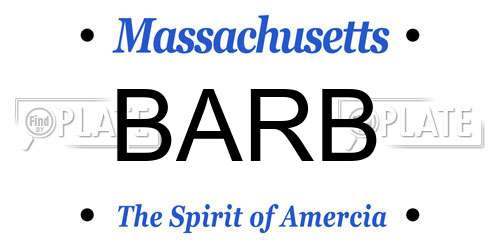 BARB Massachusetts License Plate