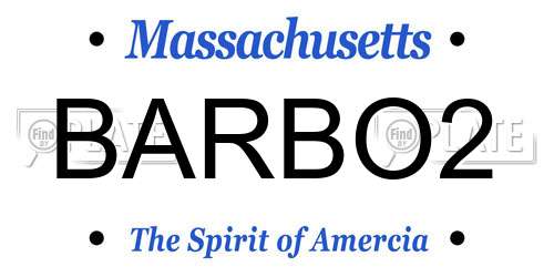BARBO2 Massachusetts License Plate
