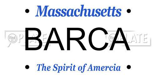 BARCA Massachusetts License Plate