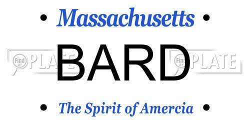 BARD Massachusetts License Plate