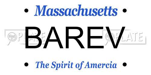 BAREV Massachusetts License Plate