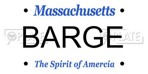 BARGE Massachusetts License Plate
