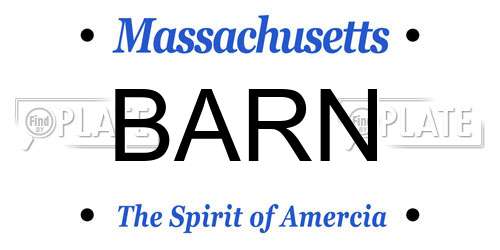 BARN Massachusetts License Plate