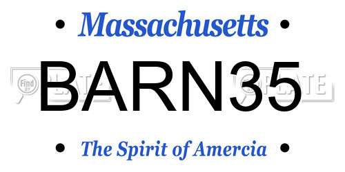 BARN35 Massachusetts License Plate