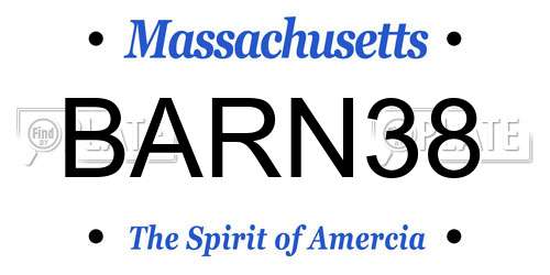 BARN38 Massachusetts License Plate