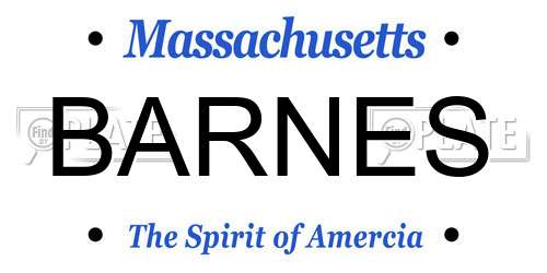 BARNES Massachusetts License Plate