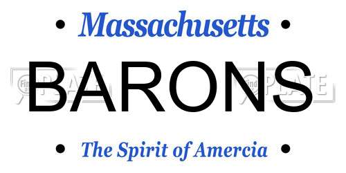 BARONS Massachusetts License Plate
