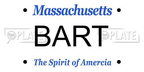 BART Massachusetts License Plate