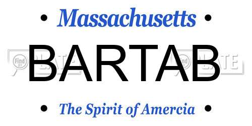 BARTAB Massachusetts License Plate