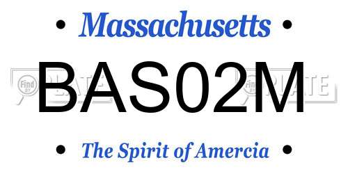 BAS02M Massachusetts License Plate